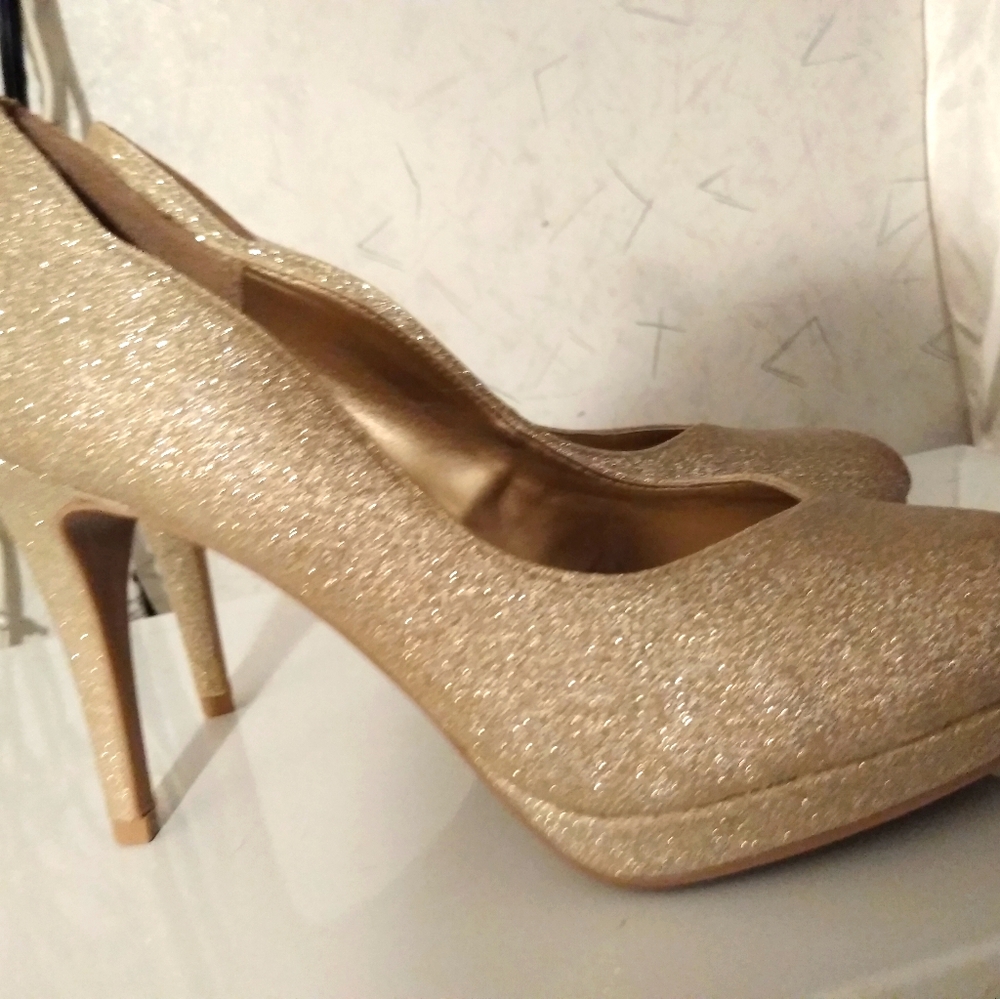 Gold Glitter Fioni Heels